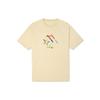 Pattern Printing Sports Round Neck Short Sleeve Light Yellow T-Shirt Men's 10022774-A03