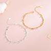 S925 Sterling Silver Japanese and Korean Round Bead Multi-layer Bracelet Simple Literary Double-layer Bracelet for Women