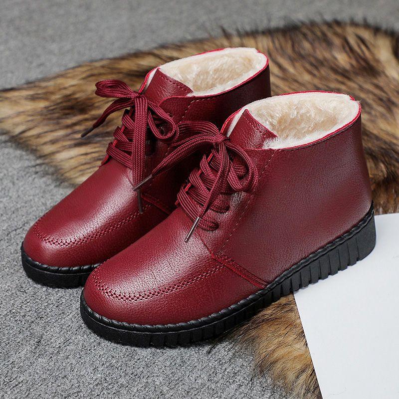 Cotton Shoes for Women In Winter, with Thick Velvet and Warm Short Boots, Anti Slip, Waterproof, Flat Bottom, Comfortable Cotton Shoes