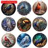 1pc 2d Flat Round Wooden Flat Sign - 20cm Bird Peacock Sign Theme Painted Office Home Decoration, Mother's Day Gifts, Thanksgiving Wall Decorative