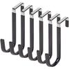 Door-Back Hanger Set of 6, Coated Metal Over Door Storage Pieces for Towels Bags Hats in Bedroom Bath and Dorm Room
