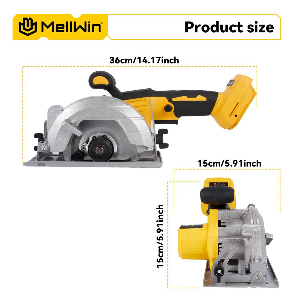 MELLWIN 125MM 5-palcová elektrická bezuhlíková ručná multifunkčná píla, drevoobrábacie elektrické náradie pre batériu Makita 18V