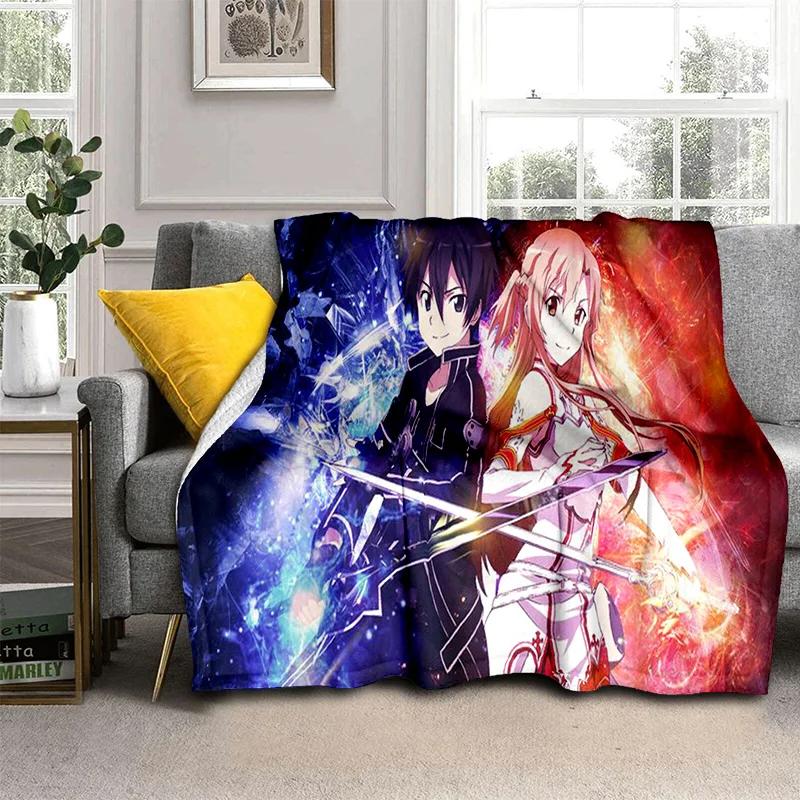 Sword Art Online SAO jaunā multfilmu sega, mīksta sega mājās guļamistabas gultai dīvāns piknikam ceļojumu biroja pārvalks sega bērniem