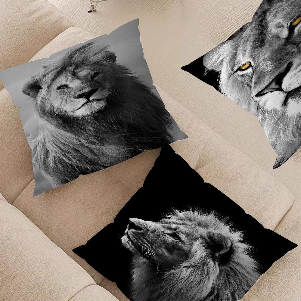 Animal Lion Cushion Cover Car Throw Pillow Case For Sofa Car Christmas Gift 40x40cm 45x45cm