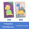 Cartoon Tier Doppelseitiger Streifen Holzpuzzles Kinder Montessori Puzzlespiel Baby Lernspielzeug für Kinder