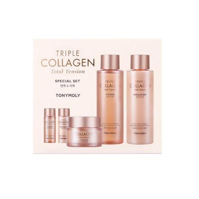 Set Triple Collagène Tension Totale 3 Étapes Toner 200 ml + Émulsion 200 ml + Crème 80 ml