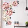 Wunderschöner Blumen-Pfingstrosen-Wandaufkleber, selbstklebender Wohnzimmer-TV-Hintergrundaufkleber