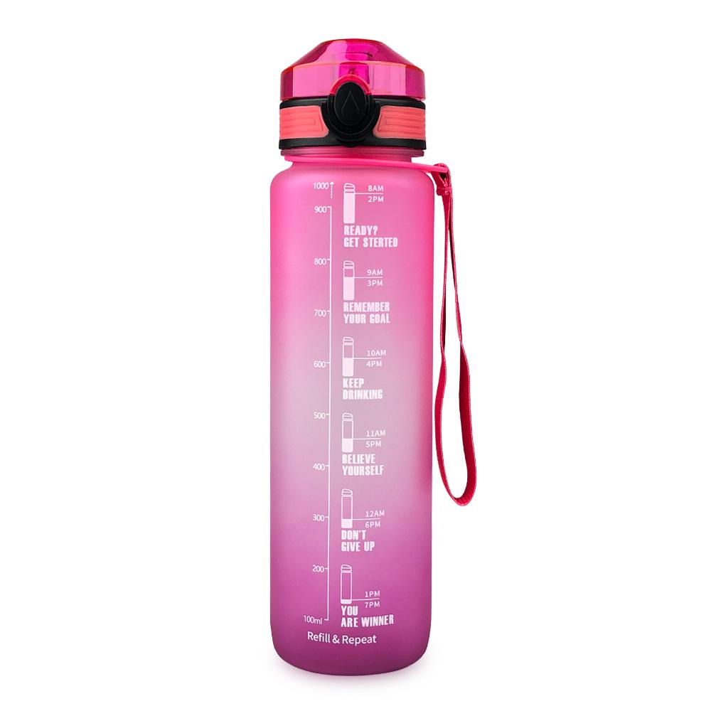 Bouteille d'eau de sport Tritan à dégradé - 1L Plastique de qualité alimentaire Gourde de fitness