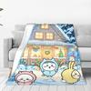Warm Soft BlanketGirls Boys Decorative Chiikawa Snow Christmas Throw Blanket Flannel Bedspread For Couch Bed Novelty Bed Cover