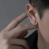 Cross Rudder Screw Stud Earrings Retro Retro Personality Hip Hop Earrings Design Ruffian Handsome Round Pattern Earbone Studs