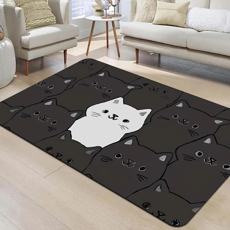 1PC Doodle Pattern Kitchen Rugs Non-Slip Door Mats Pop Design Bathroom Rug Bath Mat Carpet for Home Sink Laundry Decor