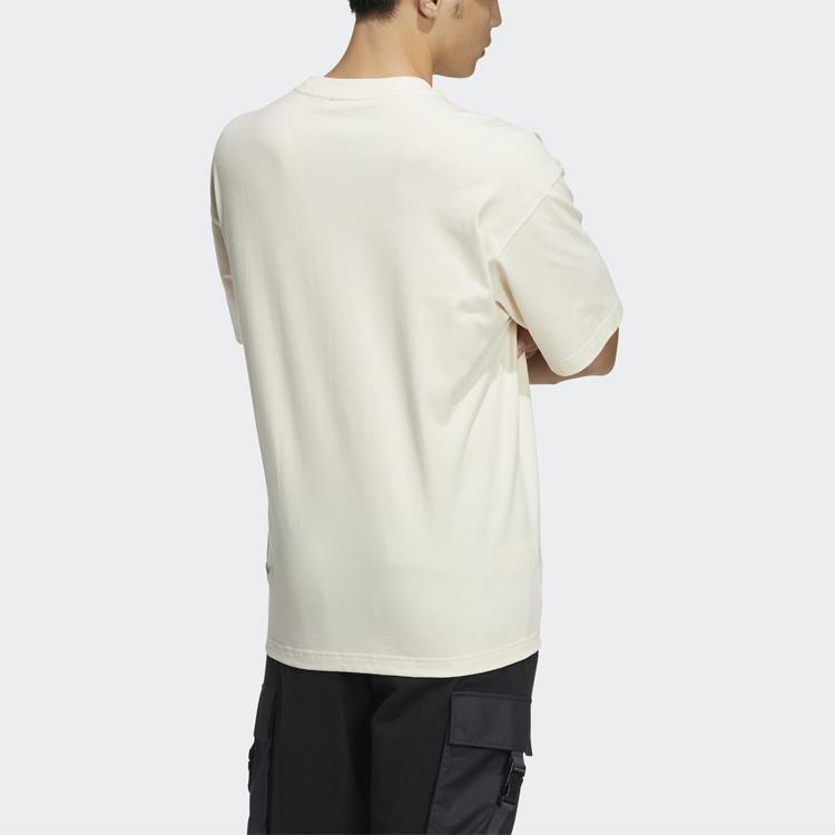 adidas Originals Trefoil Zipper Short Sleeve Tee Men Tops Off-White HH9441