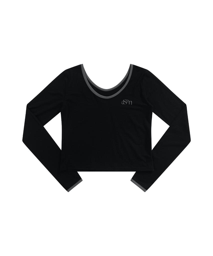 Aejeuon Eve Ringer Tee / Black