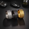 Europäischer und Amerikanischer Neuer Schmuck 10MM Breite Titanstahl Mattierter Herrenring Großer Ring