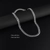 Trendy Unisex Cuban Six-Sided Polished Necklace: Versatile High-Quality Titanium Steel Chain