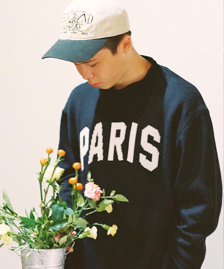 CONICHIWA bonjour Paris Roll Neck Knit (Navy)