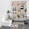 Cartoon Panda Digital Printing Shower Curtain Shower Room Bath Partition Curtain Tarpaulin