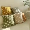 Simple Ins Four-leaf Clover Jacquard Pillow Morandi Color Multi-color Sofa Backrest Model Room Display Pillow Cover