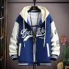 Trendy Hip Hop Hooded Baseball Uniform Unisex Lightweight Sportswear Jacket Men's Bomber Jackets Autumn Coat Letter Printed