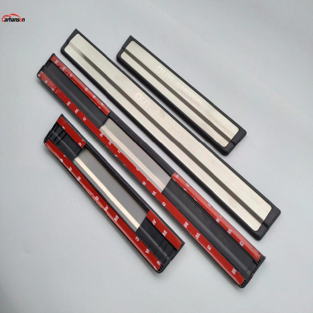 Car Accessories Styling For Mitsubishi Outlander Door Sill Stainless Steel Protector Scuff Plate Cover Auto Sticker 2013