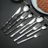 European Style Faux Wood Handle Stone Pattern Cutlery