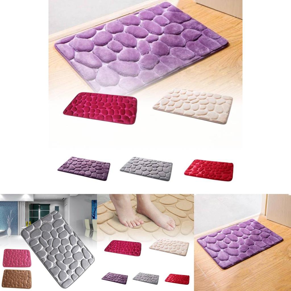 Luxurious Polyester Fiber Pebble Rug Non-slip Mat For Entryway And Bedroom