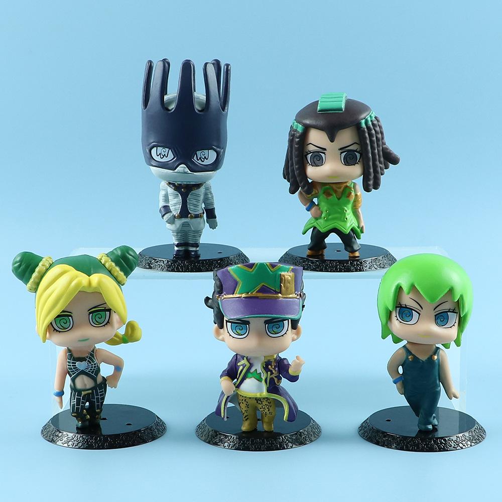5Pcs Anime JoJo's Bizarre Adventure Model Kujo Jotaro Star Platinum PVC Action Figure Boxed Kids Collectable Model Doll Present