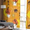 African Elephant Giraffe Tulle Sheer Curtains for Living Room the Room Bedroom Kitchen Decoration Voile Organza Curtains