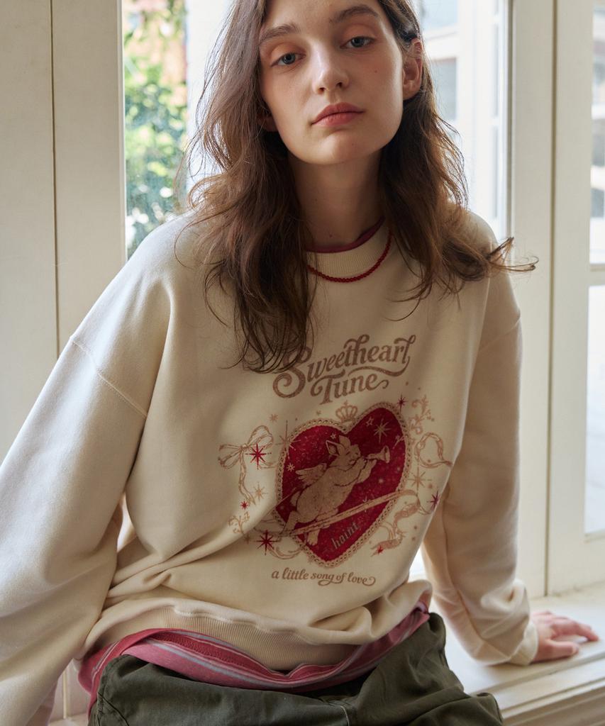 HAINT Sweet Bunny Oversized Sweatshirt 2Col_Ivory