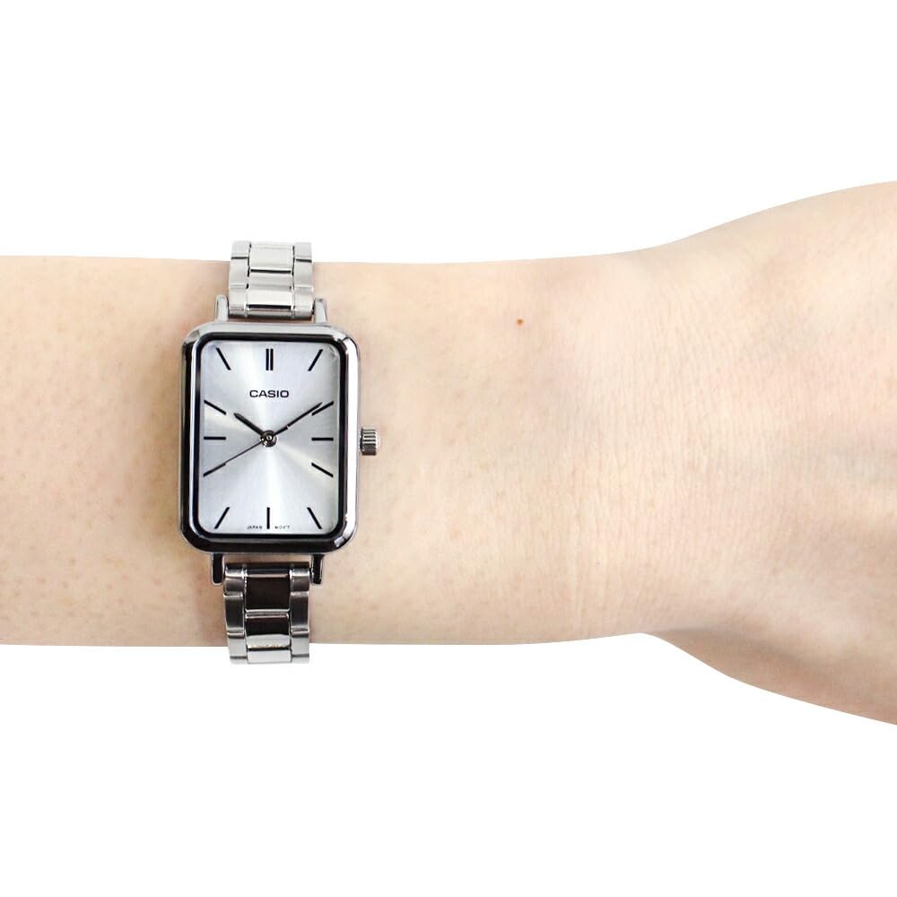 Casio Billig Casio Chipkashi Klocka Dam Kvarts Analog Mässing Rostfritt Stål Silver Isblå LTP-V009D-2E [Artikel]