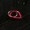 Mosxe [925silver] Red Beads Layered Ring