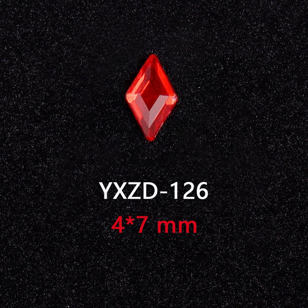 1440 Glass Flat-Bottomed Diamonds, Big Red Special-Shaped Nail Art Diamonds, Diy Wearing Nail Accessories, Materials, Special-Shaped Diamonds
