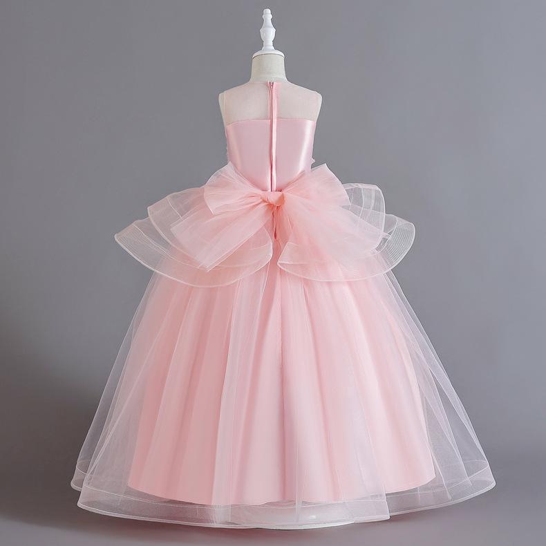 Girls Princess Dress Puffy Mesh Skirt Wedding Dress Evening Dress Long Flower Girl Dress