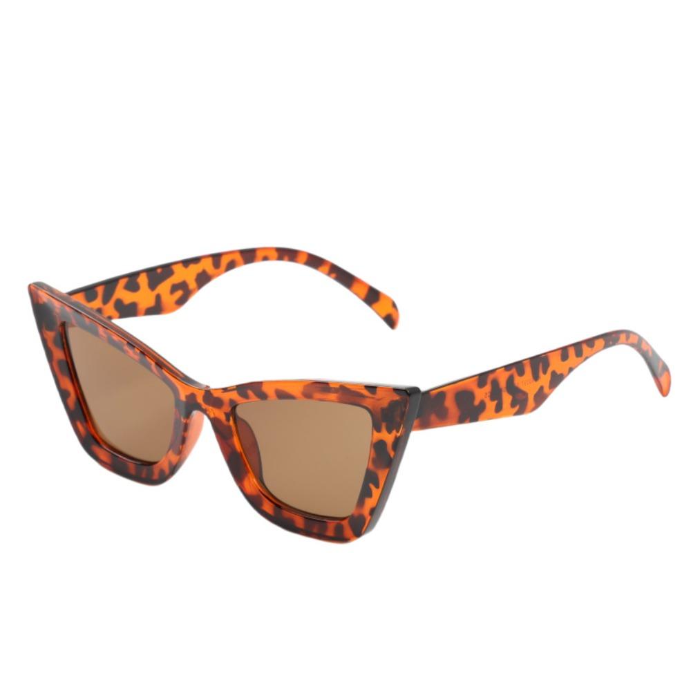 Punk Cat Eye Sunglasses UV400 Wide Legs Sun Glasses Sun Protection Leopard Print Eyewear  Outdoor