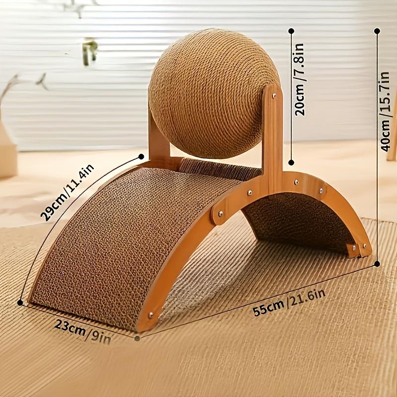2-in-1 Kratzbaum mit Hängeball-Spielzeug - Extrem hohe Kratzsäule für Krallenpflege, Robuste Kratzmatte für große Katzen