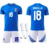 European Cup Italian Home Football Uniform Set Jersey No. 14 Chiesa Jr. 18 Barrera National Team