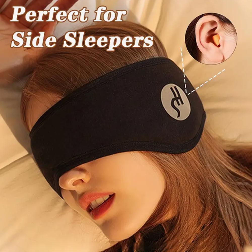 Universal Noise-Isolating Earmuffs with Eye Mask for Sleep & Outdoor Winter Sports - Velcro & Velvet for Men & Women