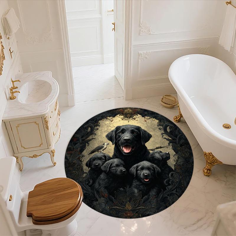 Viking Bear Round Area Rug,Carpet Rug for Living Room Bedroom Sofa Playroom Decor,Non-slip Floor Mat