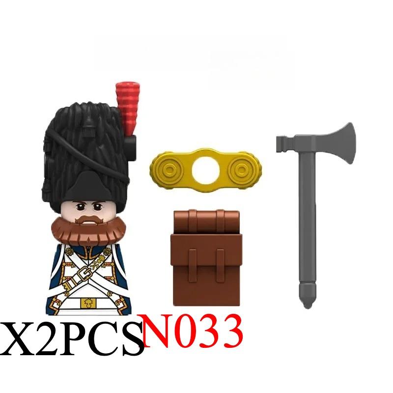 Middeleeuwse Napoleontische Oorlog Soldaat Figuren Militair MOC Bouwsteen Ridders Britse Franse Fuselier Geweren Wapen Kinder Speelgoed B08