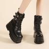 Bottes courtes pour femmes style britannique tendance nouvelles bottes rehaussantes pour l'automne 2025 bottes de moto explosives