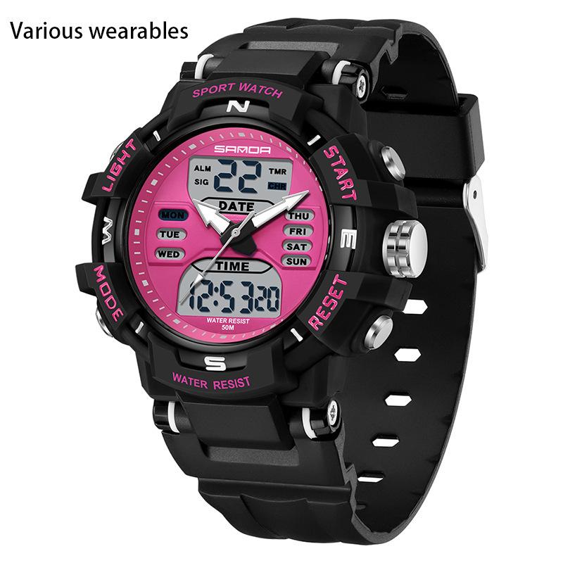 Teen Student Couple Glow-in-the-dark Electronic Sports Fashion Multi-functional Watch