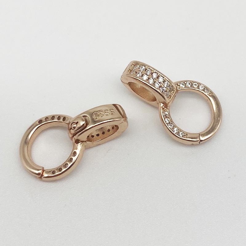 Yansheng S925 Sterling Silver Versatile Diamond-Inlaid Clasp for DIY Necklace, Bracelet, Jade, Pearl, Pendant, and Double Ring Chains