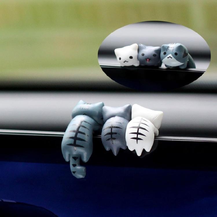 6Pcs Car Interior Decoration Ornament Dashboard Center Console Cute Kitten Car Accessory Mini Kitten Decoration