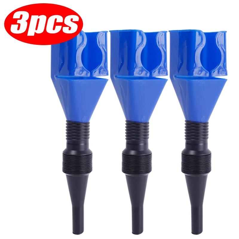 3Pcs Car Refueling Funnel Gasoline Foldable Engine Oil Funnel Tool Plastic Funnel Car Motorcycle Refueling Tool Auto Accessories