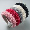 Adjustable Sponge Headband Fashion Forward Headband with Pearls Enhancement Dainty Beaded Hairband for Fashionistas