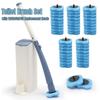 Ensemble de brosses de toilette jetables, Kit de baguettes de toilette, brosse de nettoyage de toilettes à Long manche avec 8/16/24/32 têtes de rechange