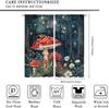 Rustic Mushroom Frog Daisy Curtains Vintage Watercolor Spring Misty Forest Wildlife Frogs Printed Perforated Curtai Room Darkening Made Of Polyester
