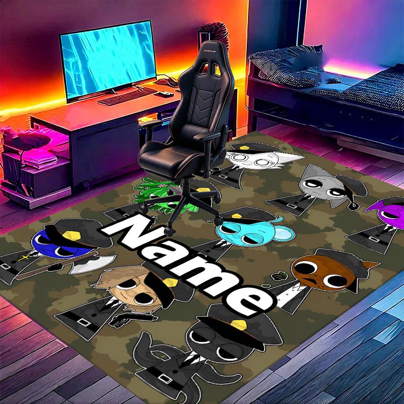Op maat Gemaakte Gepersonaliseerde Sprunki Spel Print Tapijt, Veelzijdig Huisdecoratie Kleed, voor Speelkamer, Appartement, Balkon, Entree, Hal Cadeau