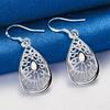 925 Sterling Silver Exquisite Hollow Water Drop Earrings Women's Fashion Charm Wedding Jewelry Accessories