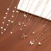 7pcs Elegant Bowknot Imitation Pearl Necklace Set For Women Star Heart Chain Necklaces Fashion Jewelry Gift Daily Wear